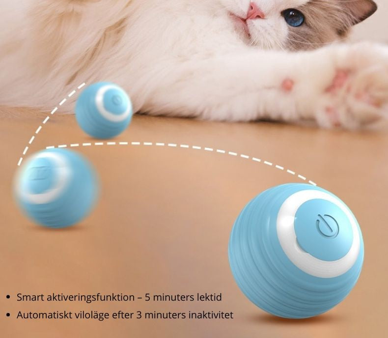 Smart Självrullande Kattboll – Perfekt Aktiveringsleksak för Innekatt