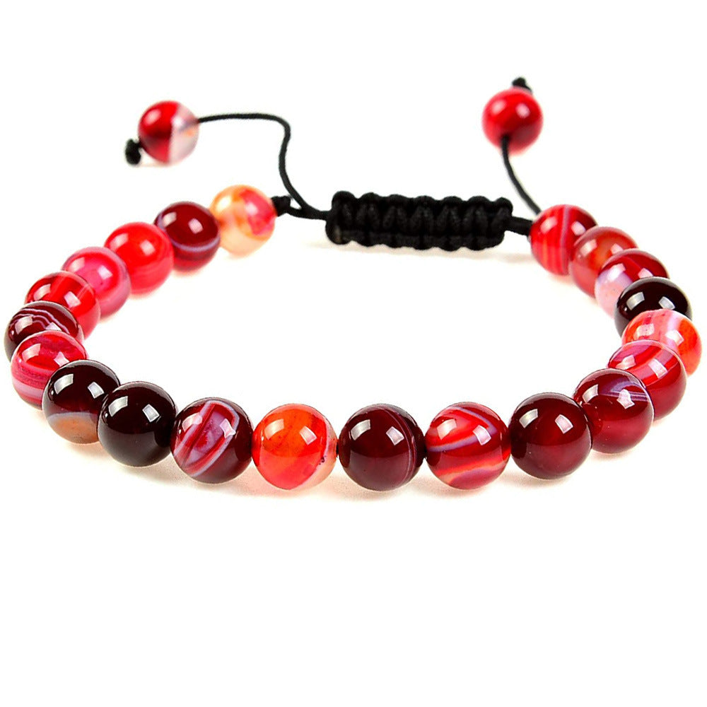 Elastiskt armband med naturliga kristaller – 8 mm pärlor