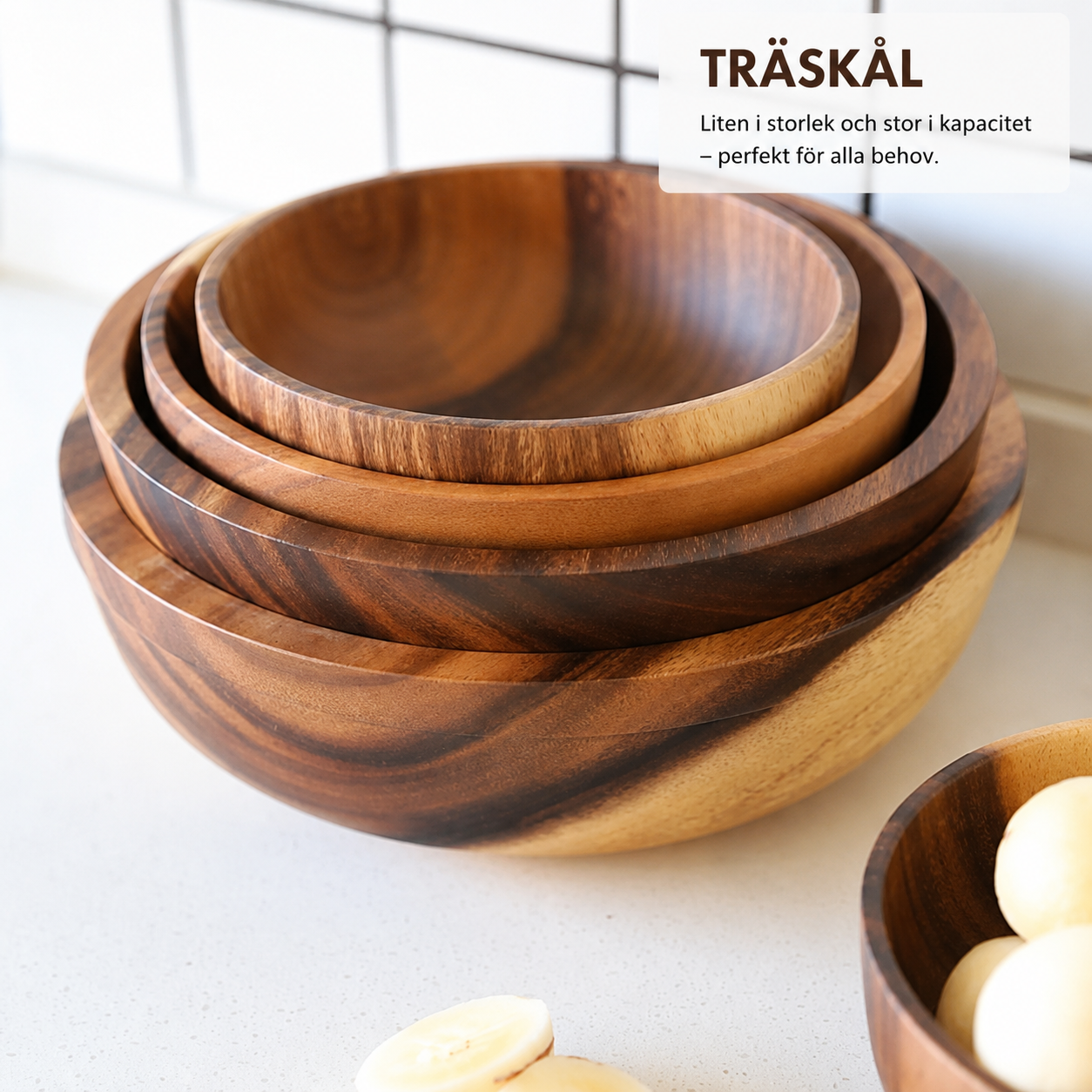 Handgjord Träskål i Naturlig Design