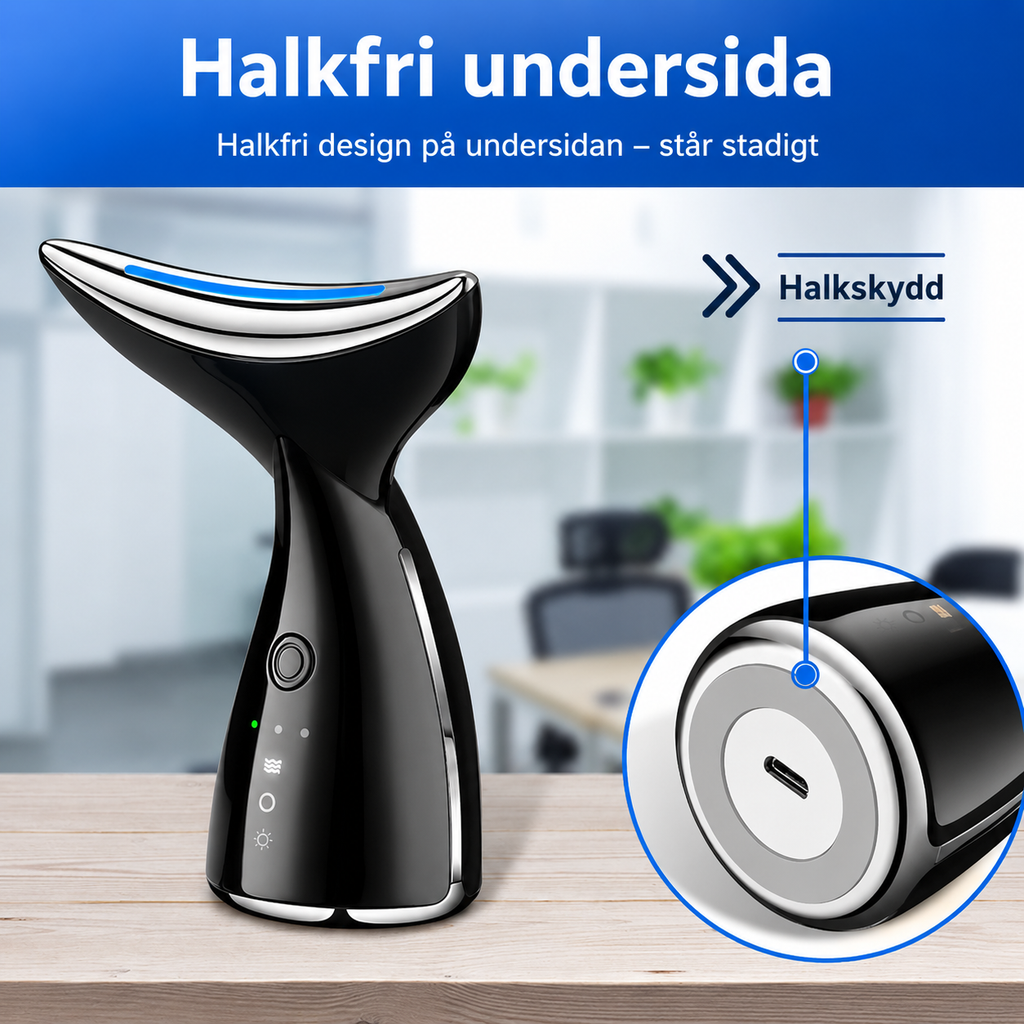 EMS ansikts- och halsmassage med LED-ljusterapi
