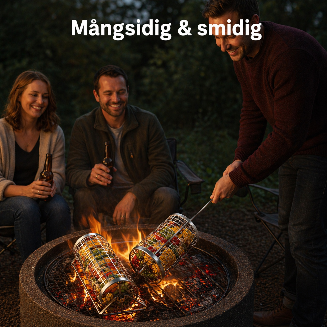 Praktisk grillkorg för utomhusgrillning