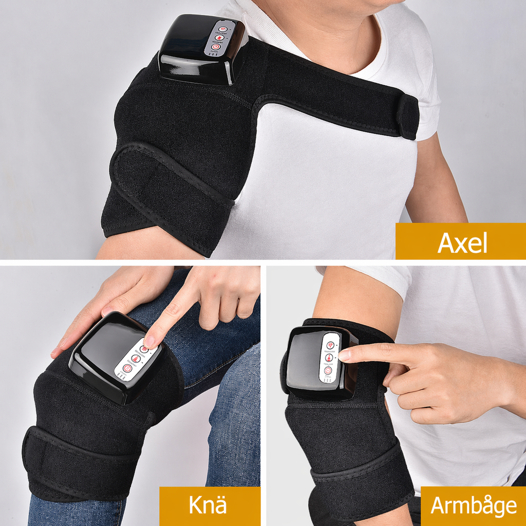 Elektrisk knä- och armbågsmassagerare med infraröd värme och vibration