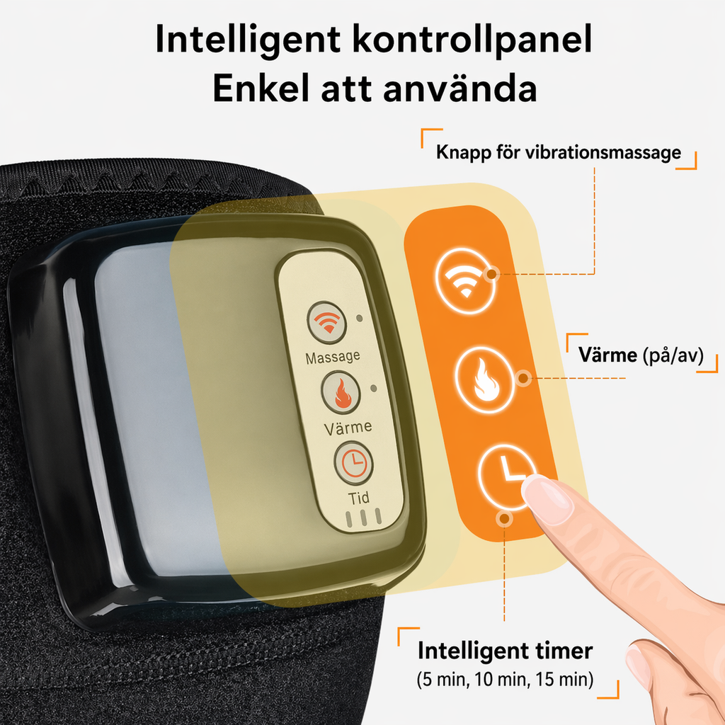 Elektrisk knä- och armbågsmassagerare med infraröd värme och vibration