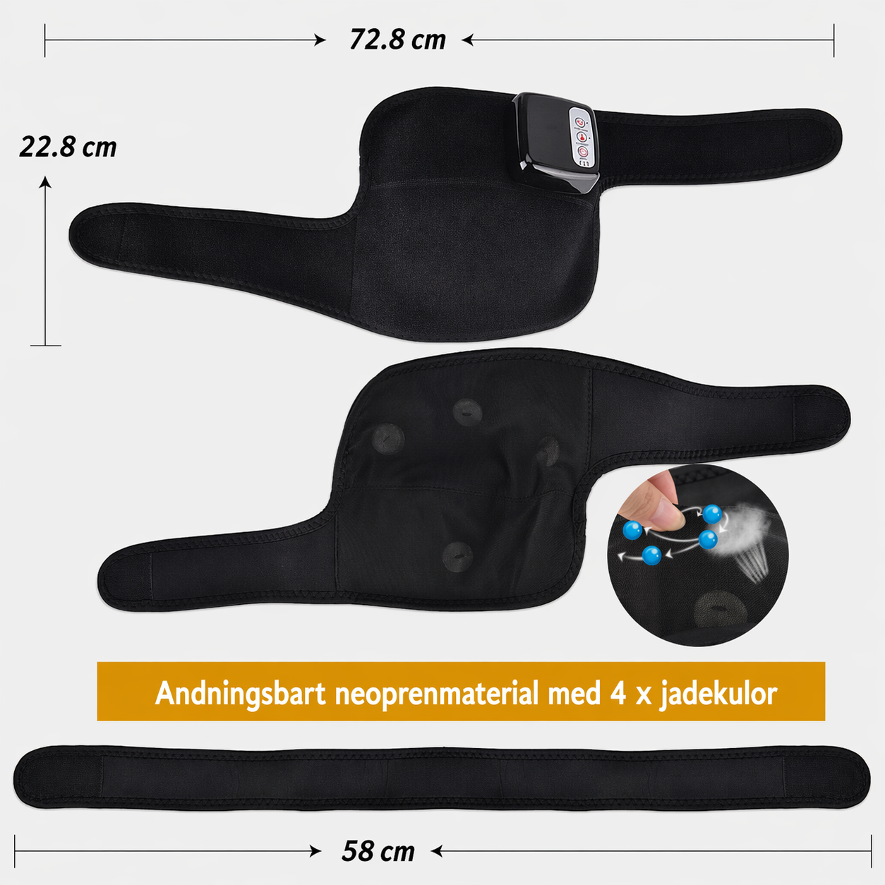 Elektrisk knä- och armbågsmassagerare med infraröd värme och vibration