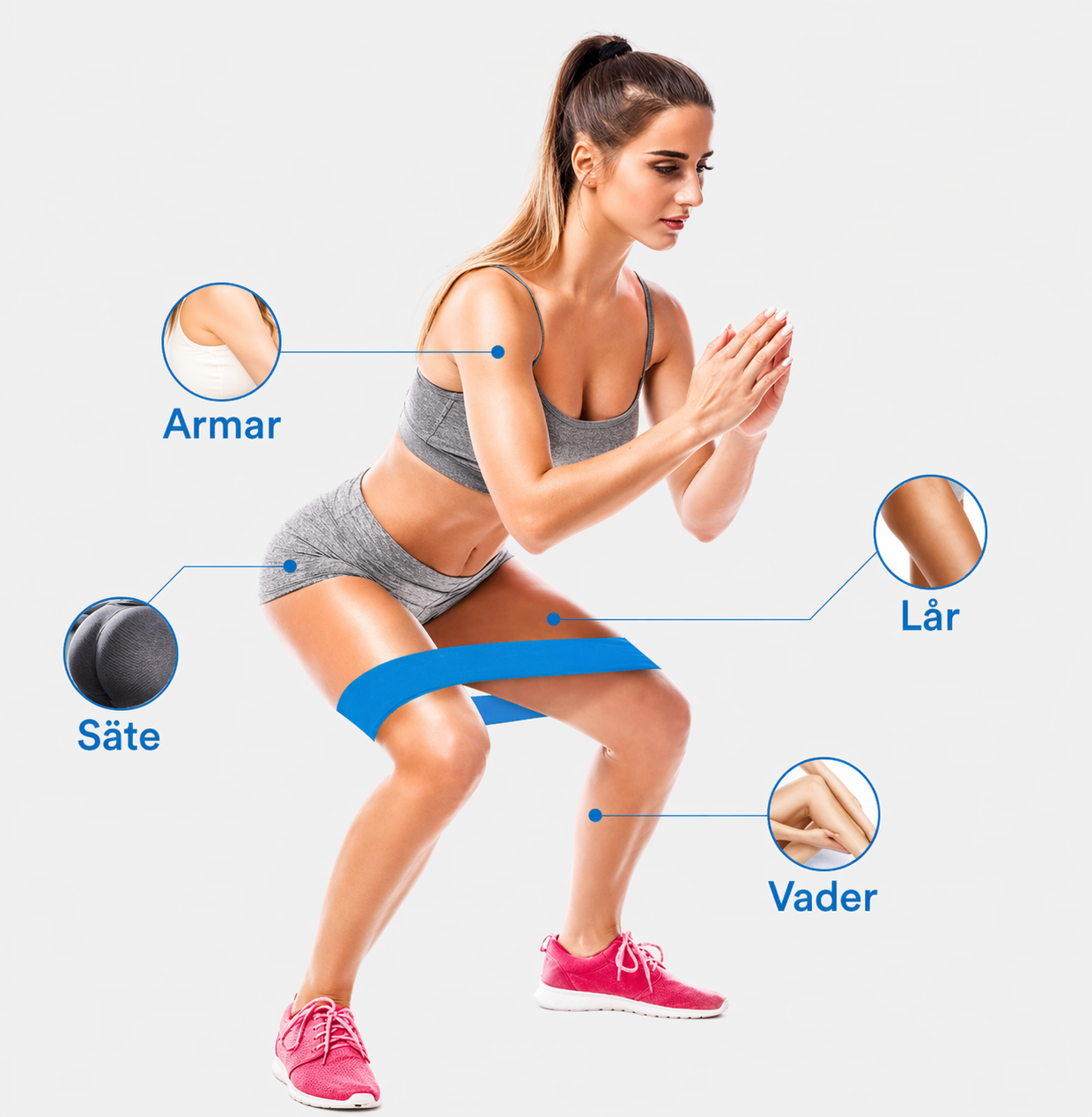 Elastiska träningsband för fitness, yoga, gym och hemmaträning