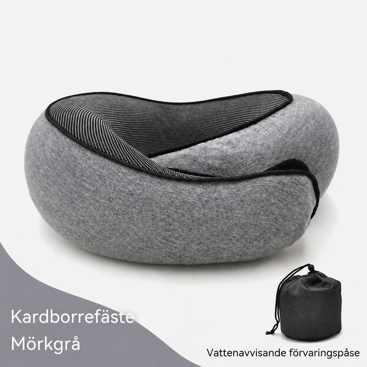U-formad resekudde i memory foam för resa och vila