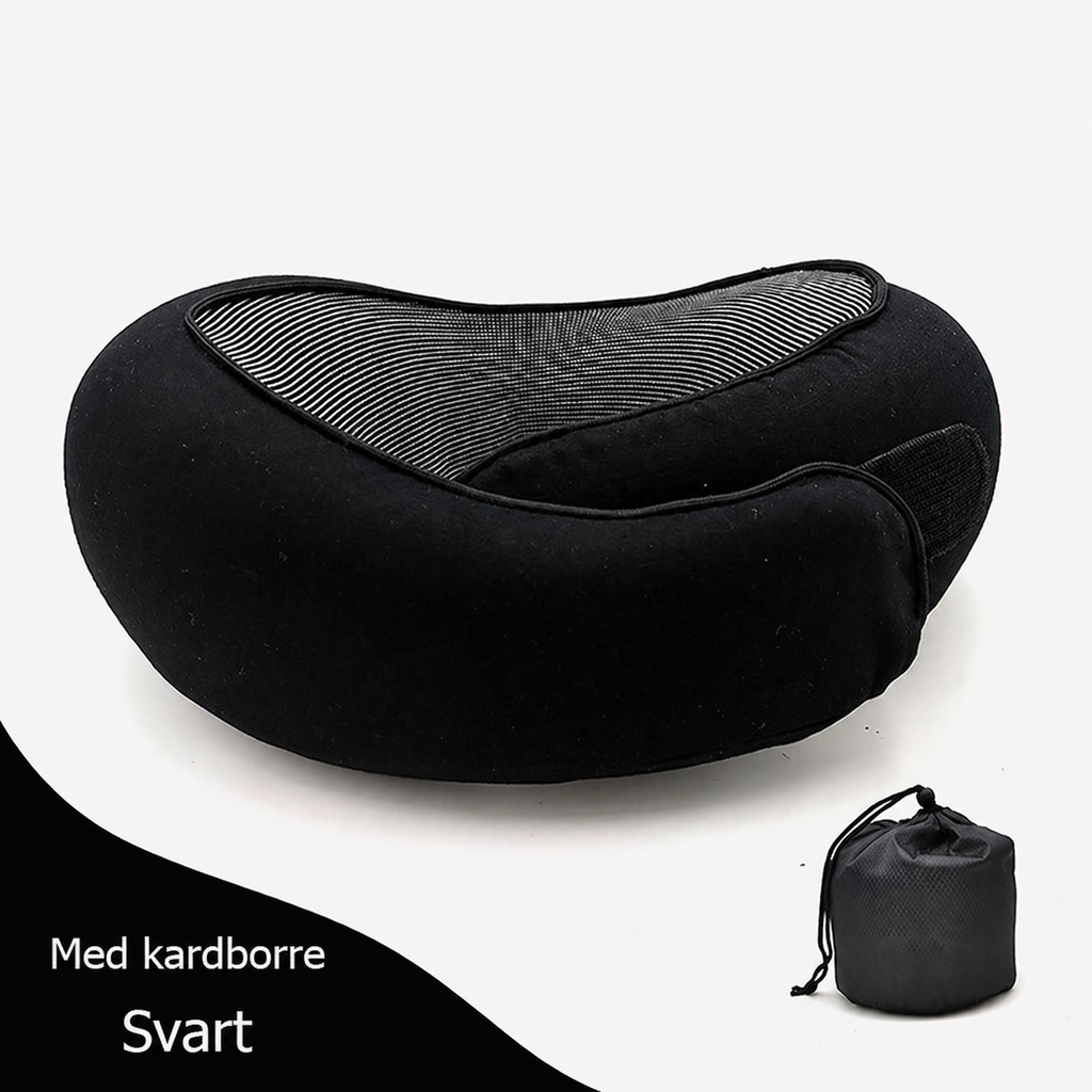 U-formad resekudde i memory foam för resa och vila