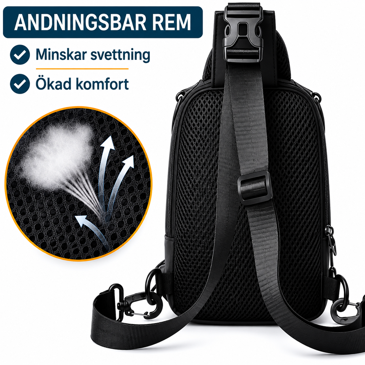 Multifunktionell axelväska för herr – Crossbody & bröstväska