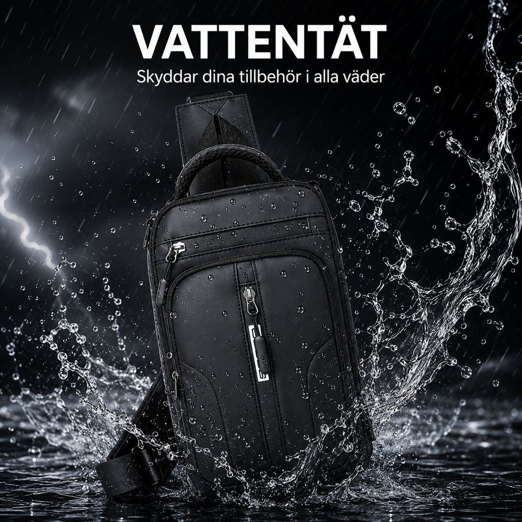 Multifunktionell axelväska för herr – Crossbody & bröstväska