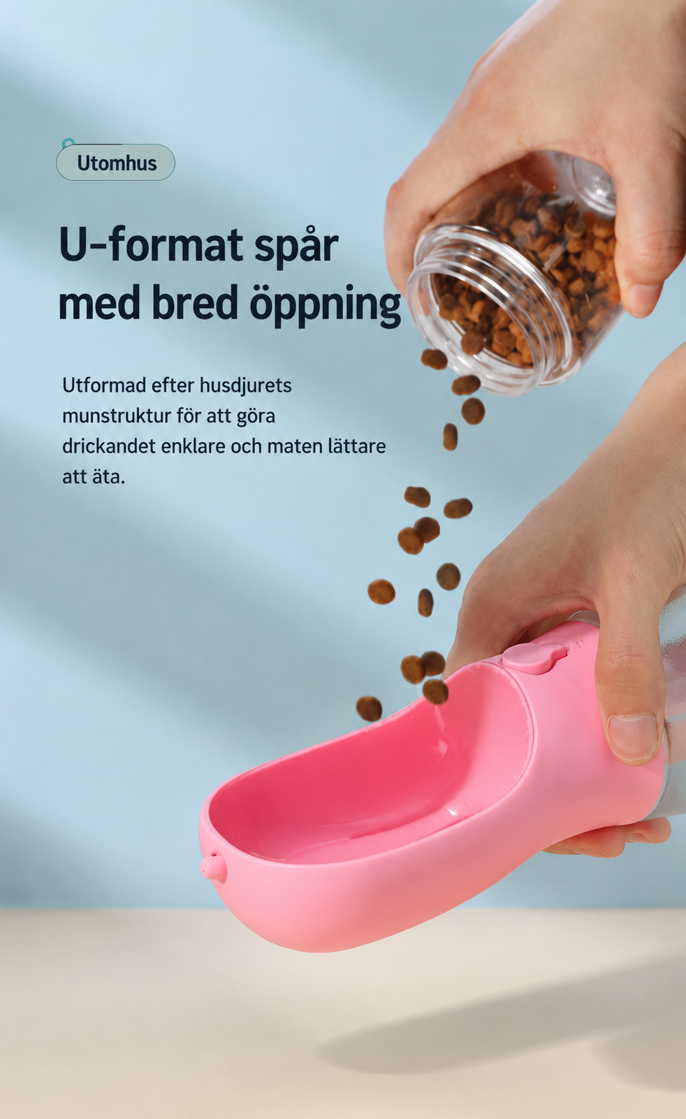 3-i-1 Portabel Vattenflaska för Hund & Katt