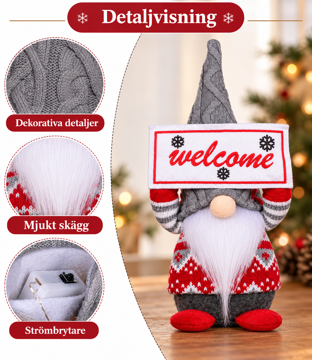 Dekorativ julnisse i tyg – Mysig juldekoration