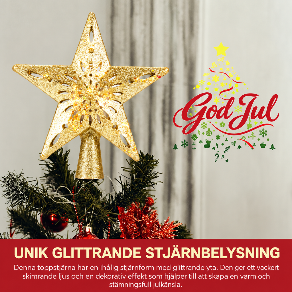 Julgransstjärna med LED-projektor