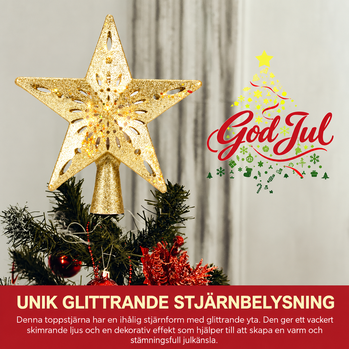 Julgransstjärna med LED-projektor