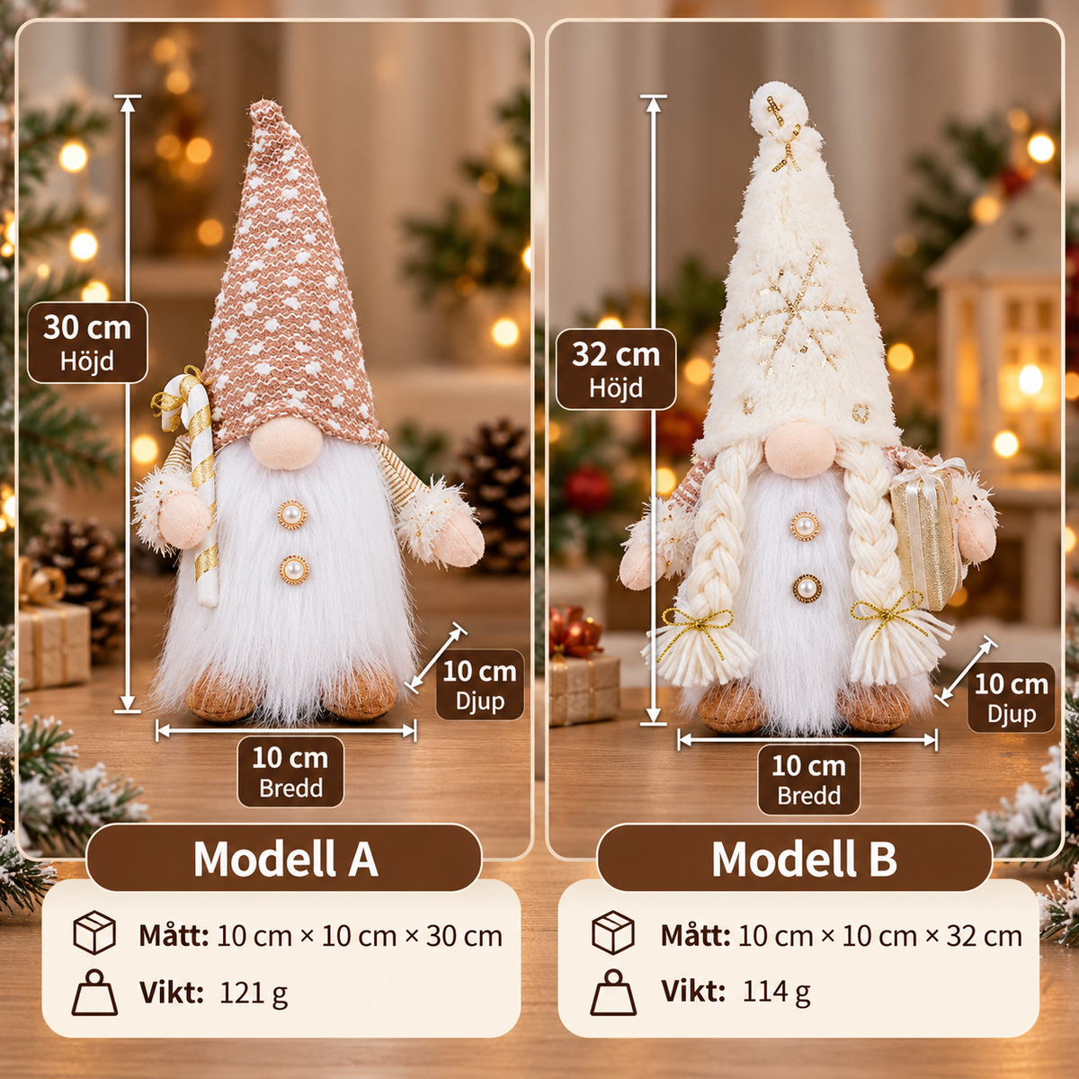 Dekorativ julnisse i tyg – Mysig juldekoration