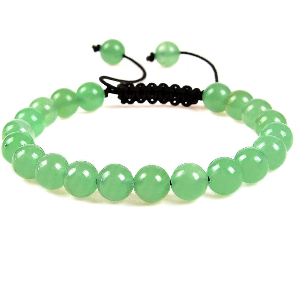 Elastiskt armband med naturliga kristaller – 8 mm pärlor