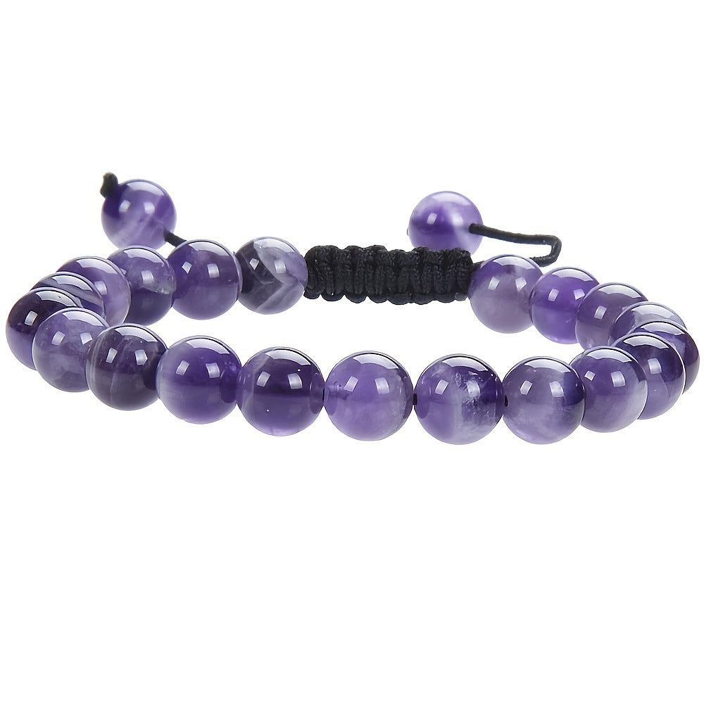 Elastiskt armband med naturliga kristaller – 8 mm pärlor