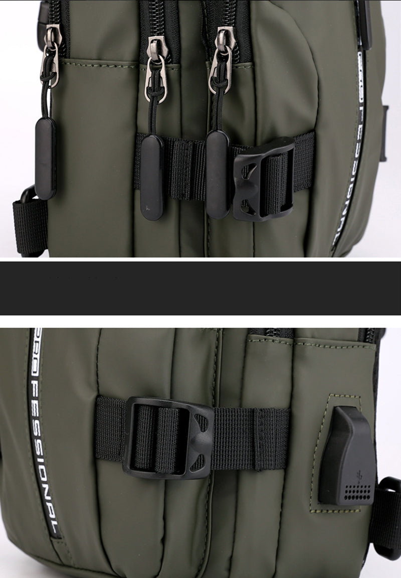 Multifunktionell axelväska för herr – Crossbody & bröstväska