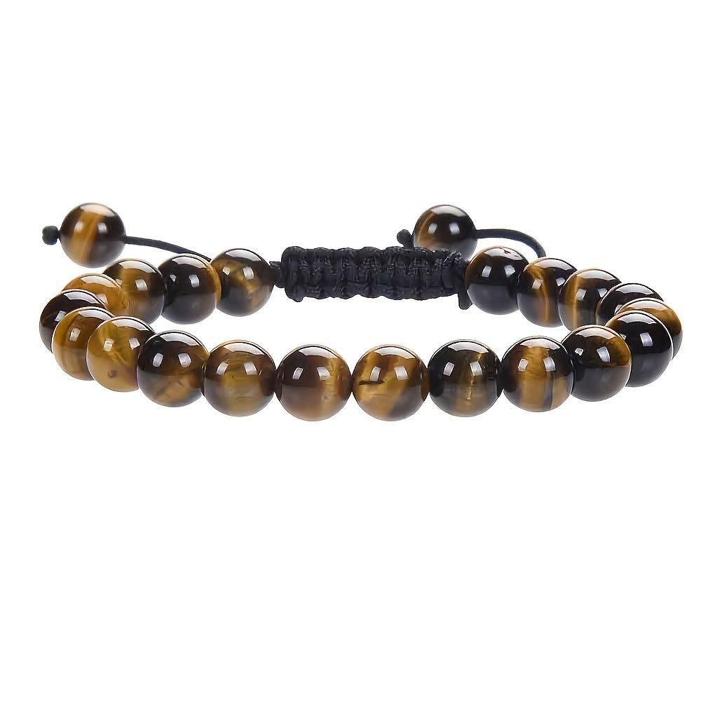 Elastiskt armband med naturliga kristaller – 8 mm pärlor
