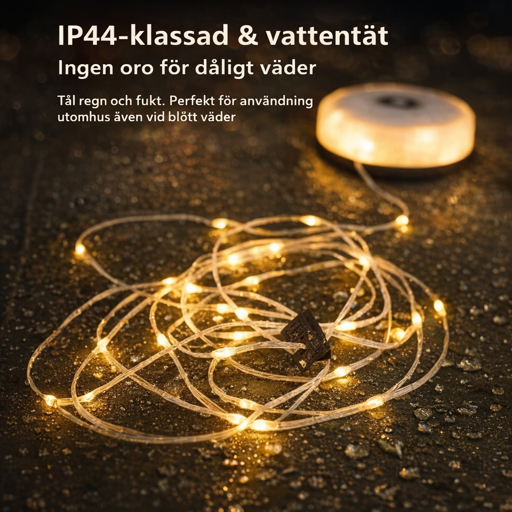 Utomhus ljusslinga och tältlampa för camping